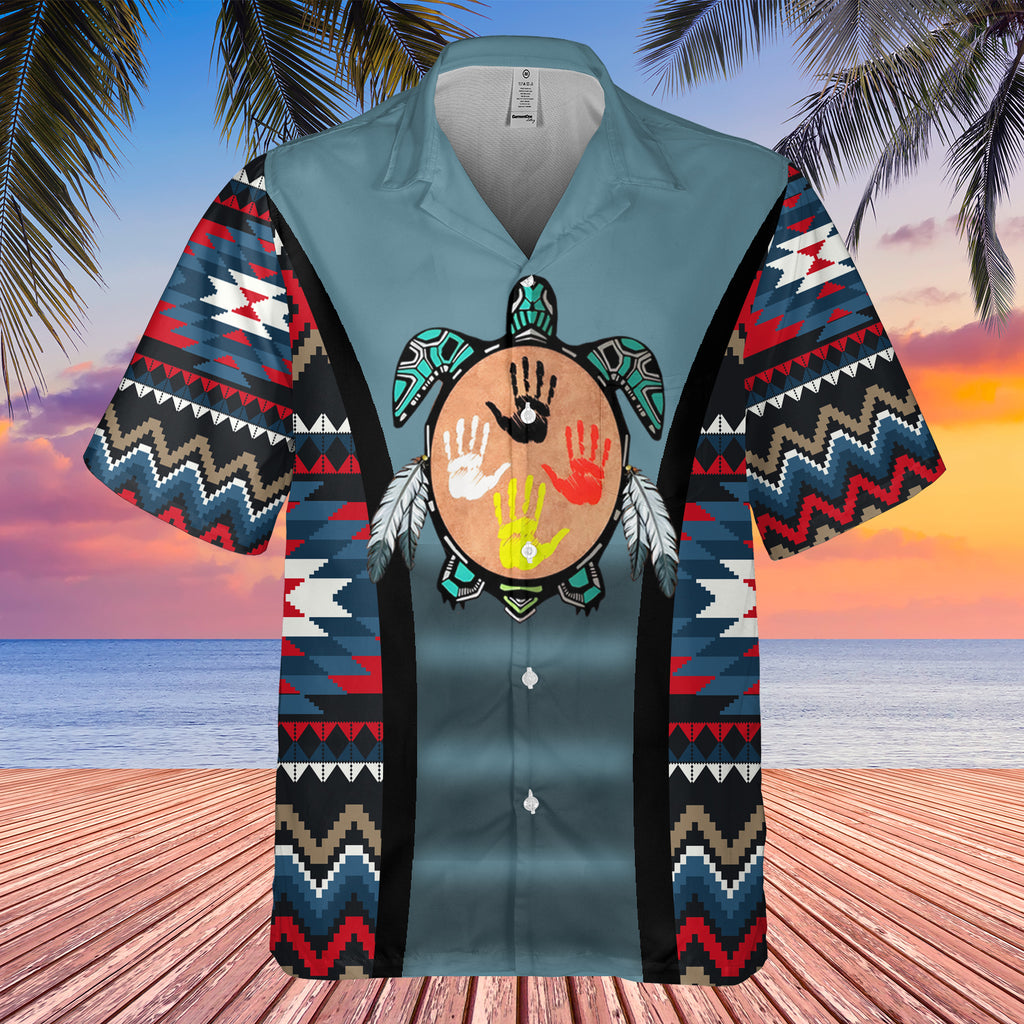 GB-HW0011455 Turtle Symbol Native American Hawaiian Shirt 3D