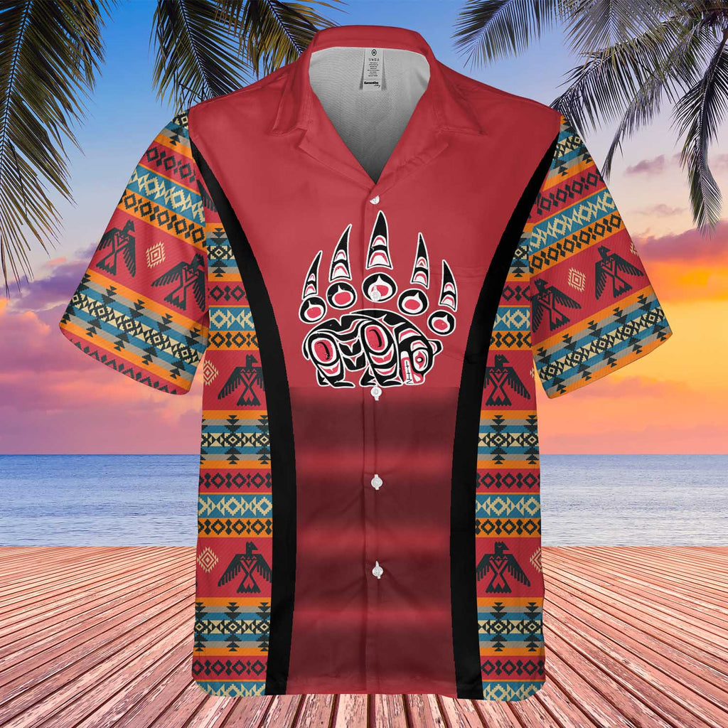 GB-HW0011456 Bear Symbol Native American Hawaiian Shirt 3D