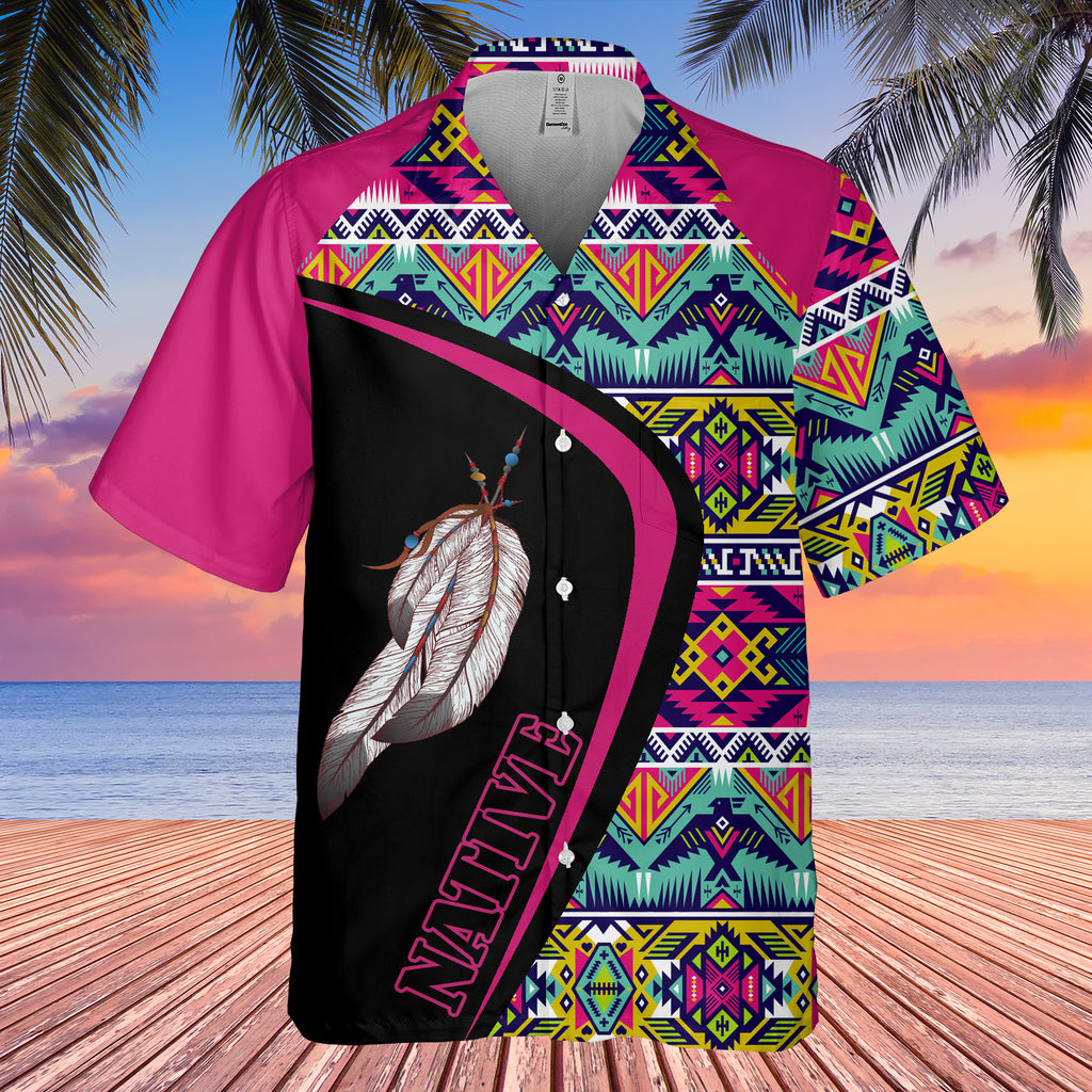 GB-HW001157 Tribe Design Native American Hawaiian Shirt 3D