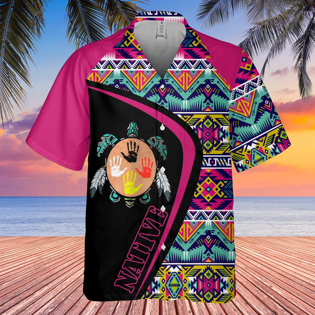 GB-HW001158 Tribe Design Native American Hawaiian Shirt 3D