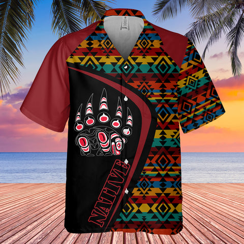 GB-HW001160 Tribe Design Native American Hawaiian Shirt 3D