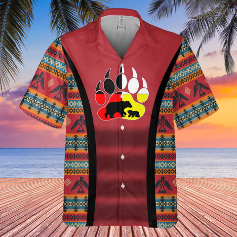 GB-HW0011461 Foot Bear Symbol Native American Hawaiian Shirt 3D