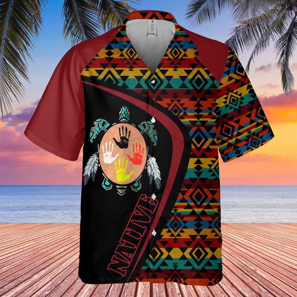 GB-HW001161 Tribe Design Native American Hawaiian Shirt 3D