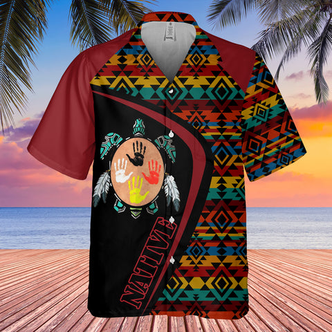 GB-HW001161 Tribe Design Native American Hawaiian Shirt 3D