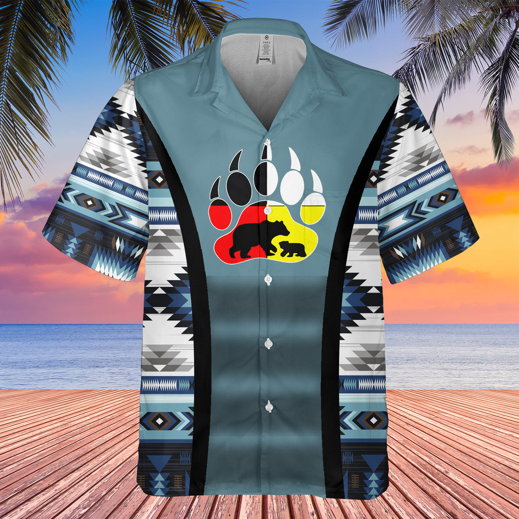 GB-HW0011463 Foot Bear Symbol Native American Hawaiian Shirt 3D