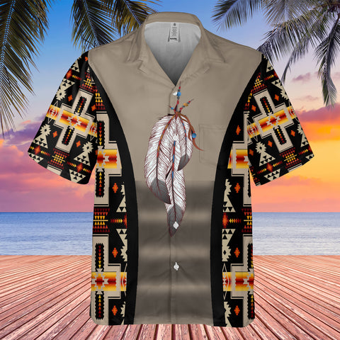 GB-HW0011466 Feather Native American Hawaiian Shirt 3D