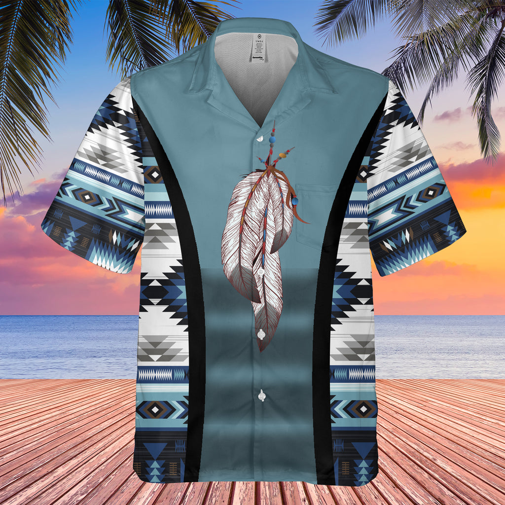 GB-HW0011468 Feather Native American Hawaiian Shirt 3D