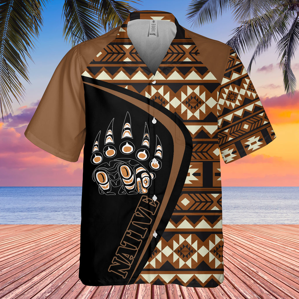 GB-HW001146 Tribe Design Native American Hawaiian Shirt 3D