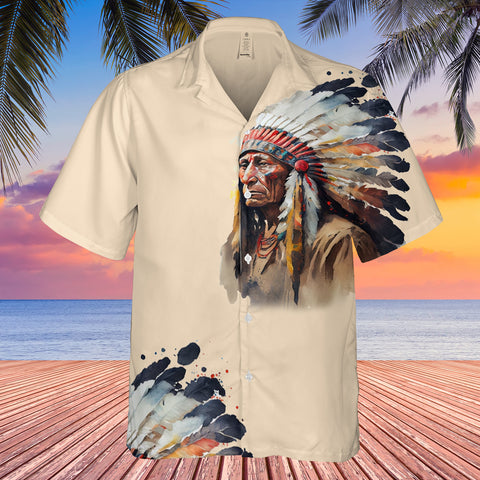 GB-HW0011474 Chief Native American Hawaiian Shirt 3D