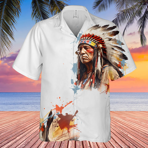 GB-HW0011476 Chief Native American Hawaiian Shirt 3D