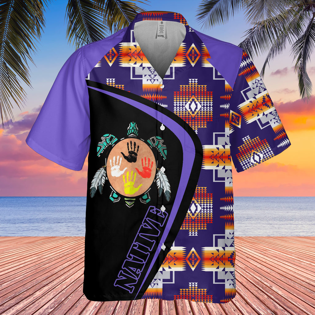 GB-HW001148 Tribe Design Native American Hawaiian Shirt 3D