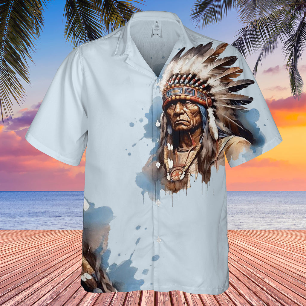 GB-HW0011479 Chief Native American Hawaiian Shirt 3D