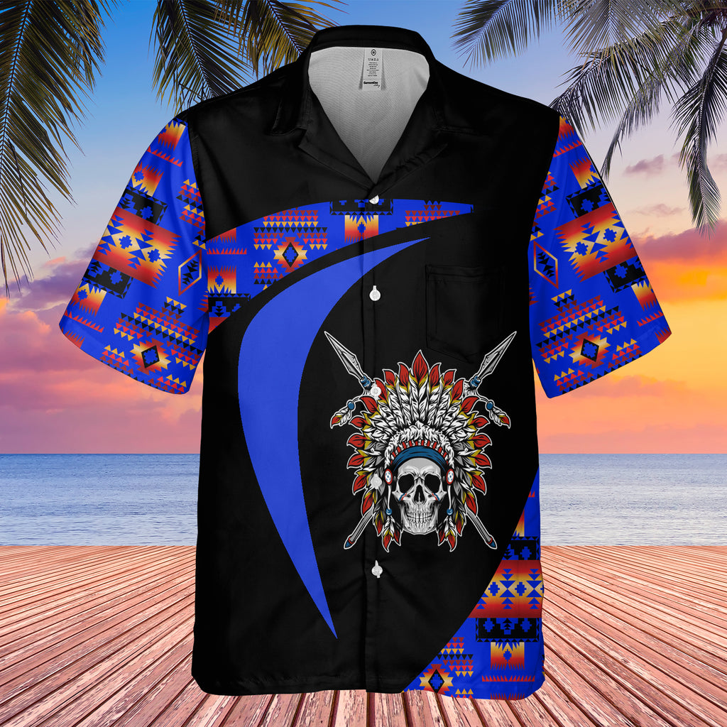 GB-HW0011487 Wolf Native American Hawaiian Shirt 3D