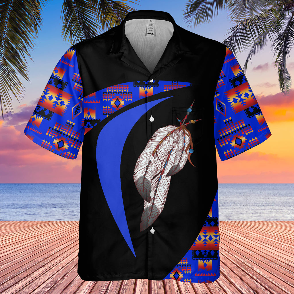 GB-HW0011488 Feather Native American Hawaiian Shirt 3D