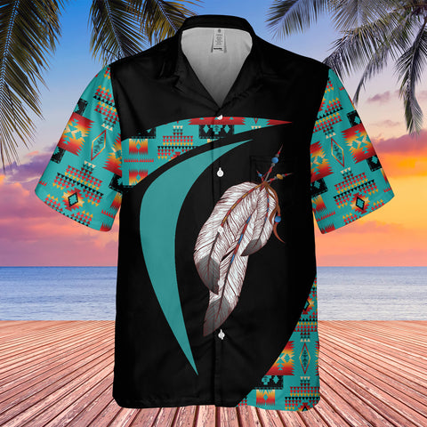 GB-HW0011489 Feather Native American Hawaiian Shirt 3D