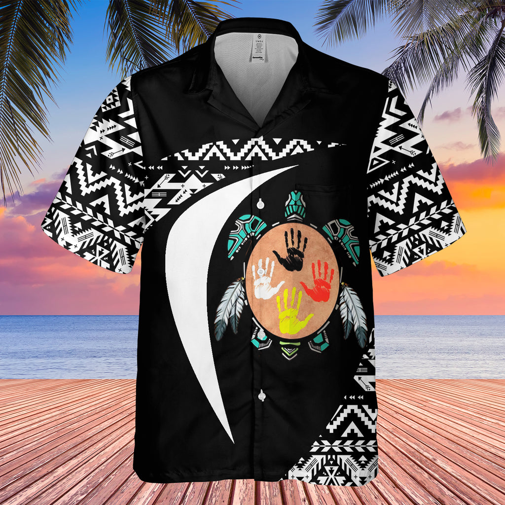 GB-HW0011491 Turtle Symbol  Native American Hawaiian Shirt 3D