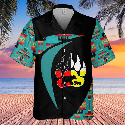 GB-HW0011495 Bear Symbol  Native American Hawaiian Shirt 3D