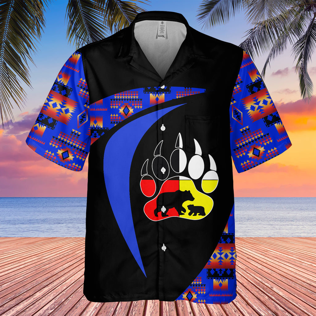 GB-HW0011496 Bear Symbol  Native American Hawaiian Shirt 3D