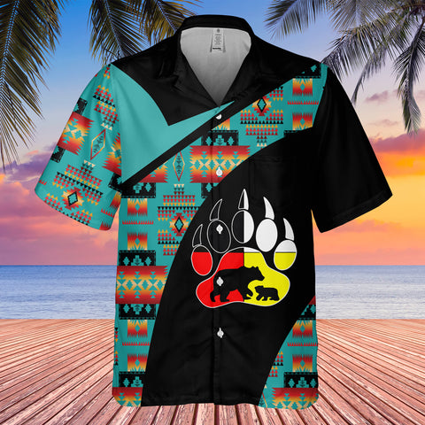 GB-HW0011498 Bear Symbol  Native American Hawaiian Shirt 3D