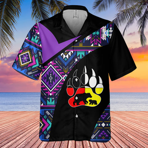 GB-HW0011499 Bear Symbol  Native American Hawaiian Shirt 3D