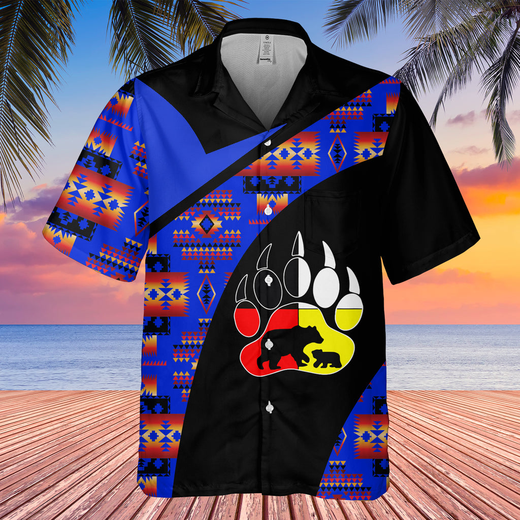 GB-HW0011500 Bear Symbol  Native American Hawaiian Shirt 3D