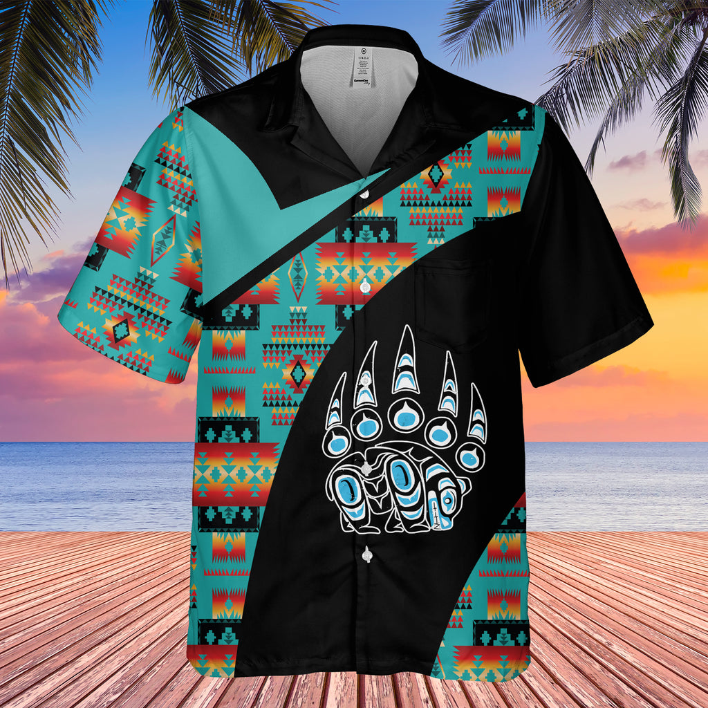 GB-HW0011501 Bear Symbol  Native American Hawaiian Shirt 3D