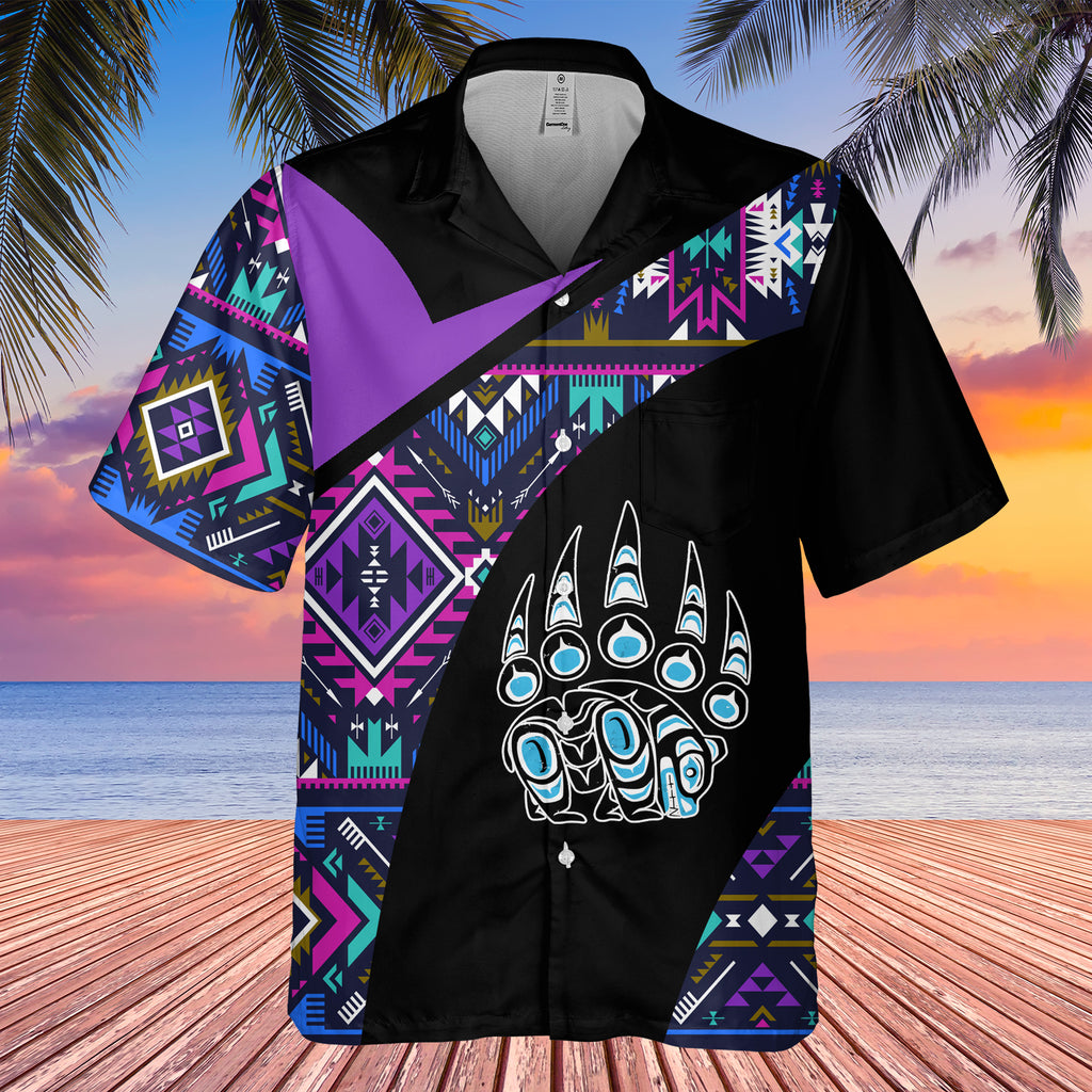 GB-HW0011502 Bear Symbol  Native American Hawaiian Shirt 3D