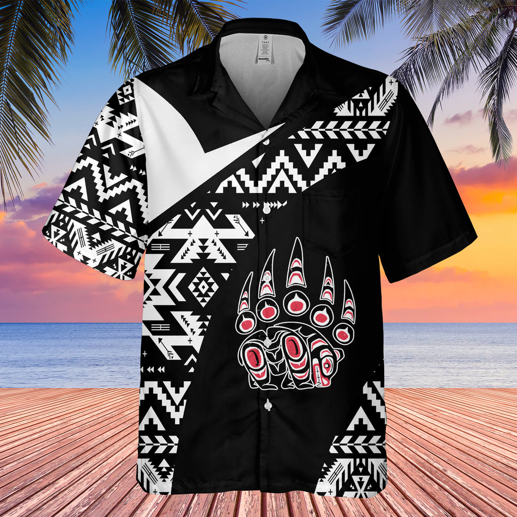 GB-HW0011503 Bear Symbol  Native American Hawaiian Shirt 3D