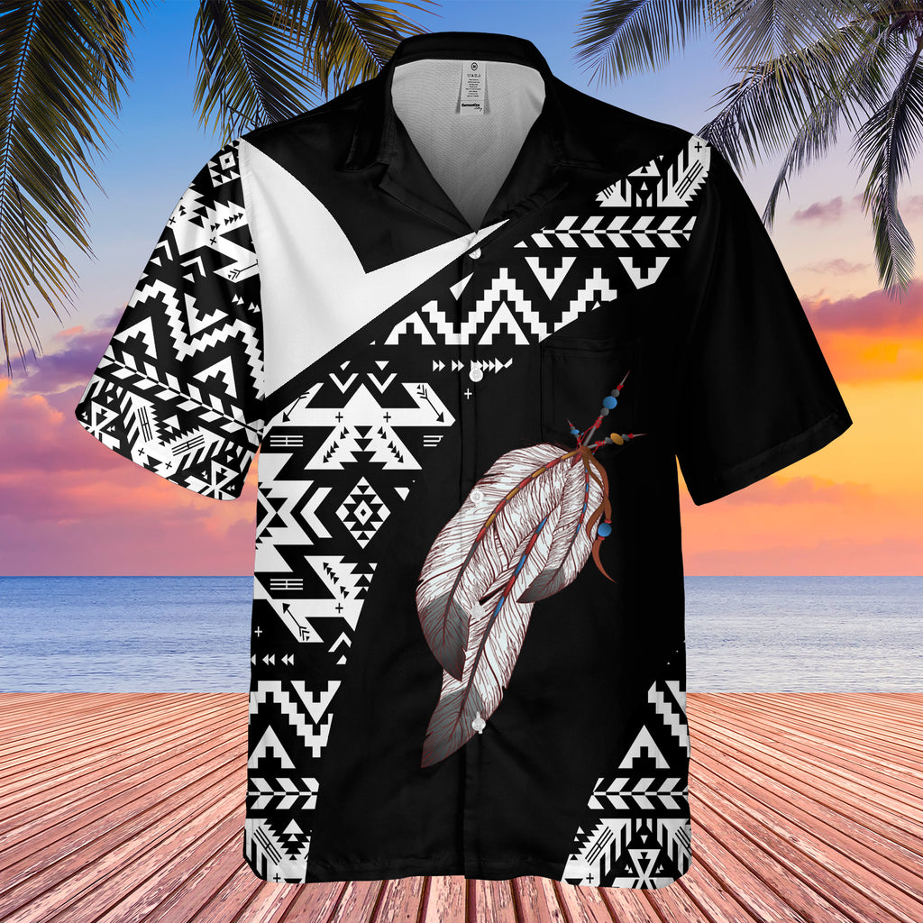 GB-HW0011512 Feather Native American Hawaiian Shirt 3D