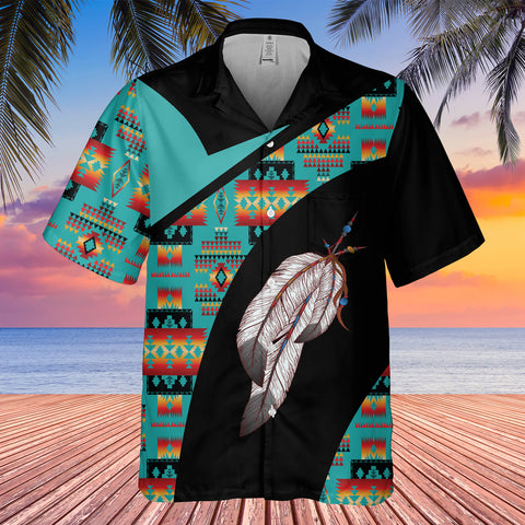 GB-HW0011513 Feather Native American Hawaiian Shirt 3D