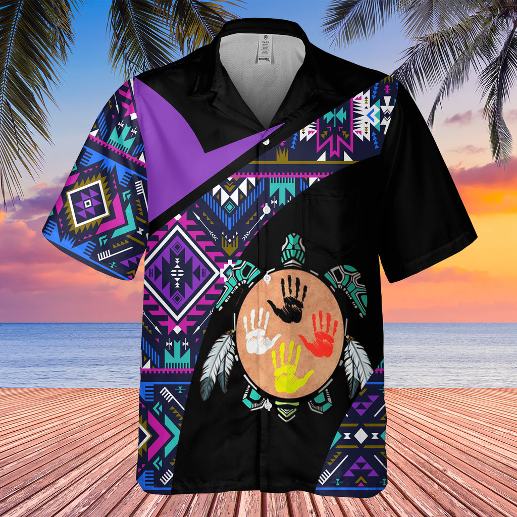 GB-HW0011517 Tribal Turtle Native American Hawaiian Shirt 3D