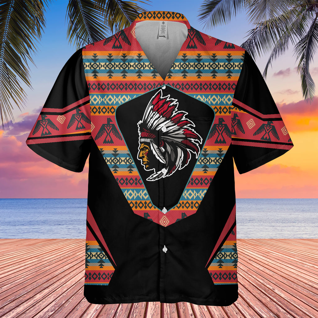 GB-HW0011523 Chief Native American Hawaiian Shirt 3D