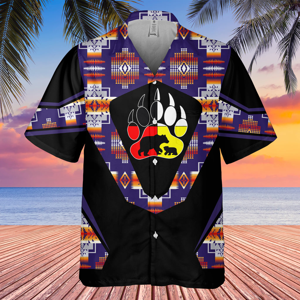 GB-HW0011525 Bear  Native American Hawaiian Shirt 3D