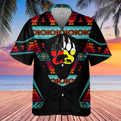 GB-HW0011527 Bear  Native American Hawaiian Shirt 3D