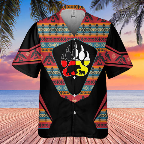 GB-HW0011530 Bear  Native American Hawaiian Shirt 3D