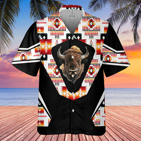 GB-HW0011532 Bison Native American Hawaiian Shirt 3D