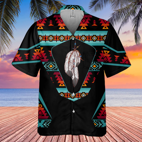 GB-HW0011534  Feather Native American Hawaiian Shirt 3D