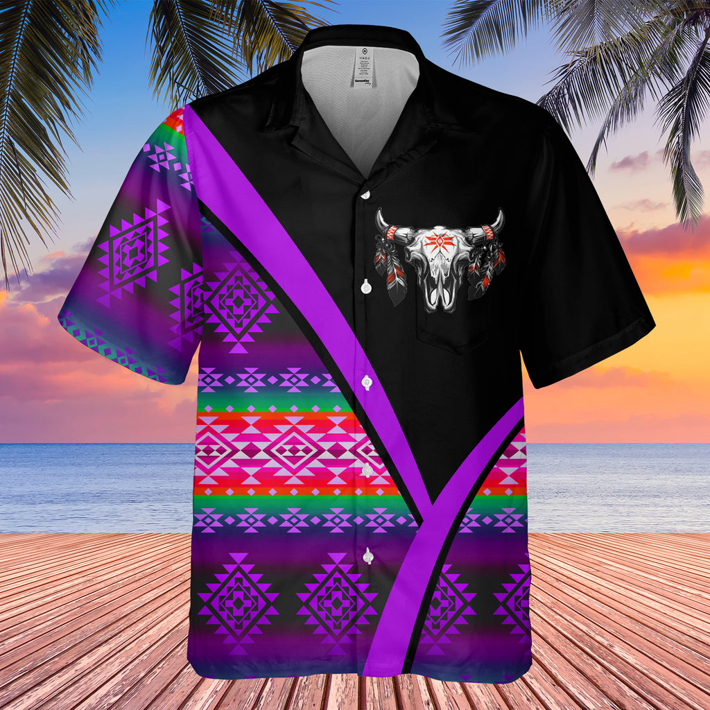 GB-HW0011545 Bison Native American Hawaiian Shirt 3D