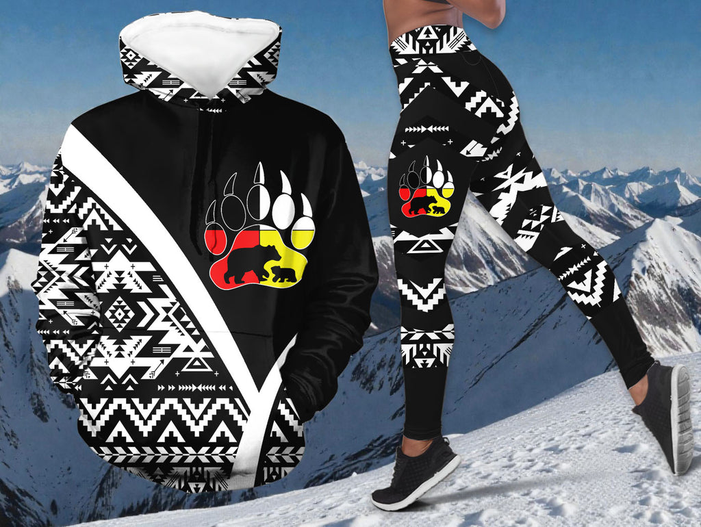 GB-HW0011546 Mama Bear Native American Hoodie Leggings Set