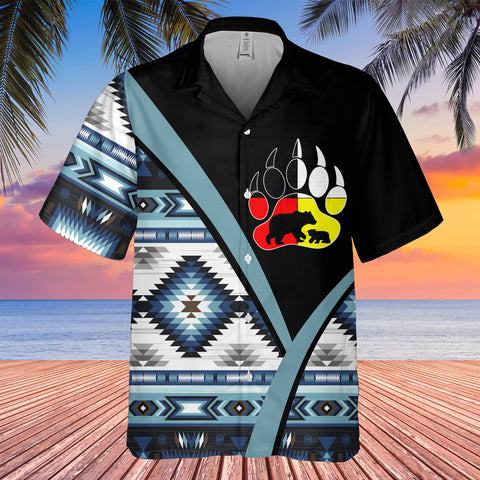 GB-HW0011550 Bear Native American Hawaiian Shirt 3D