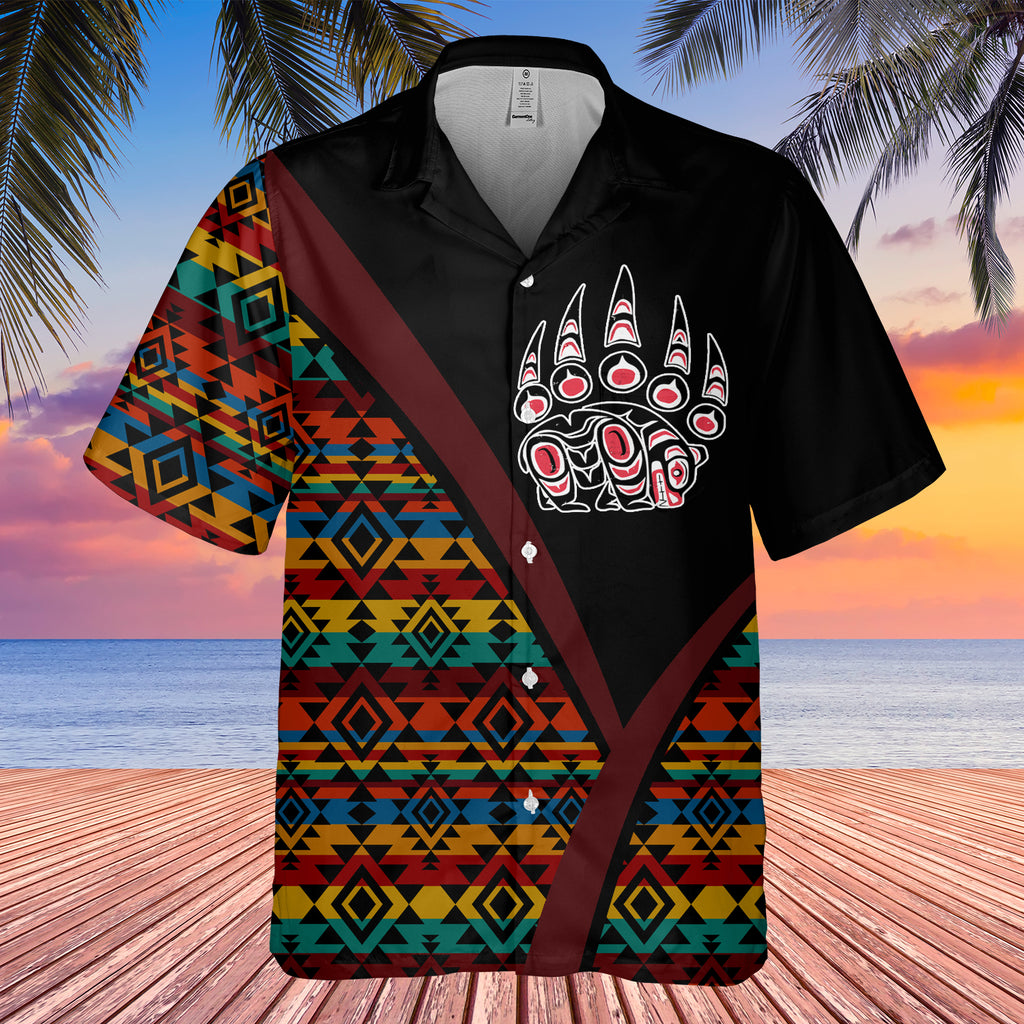 GB-HW0011552 Bear Native American Hawaiian Shirt 3D