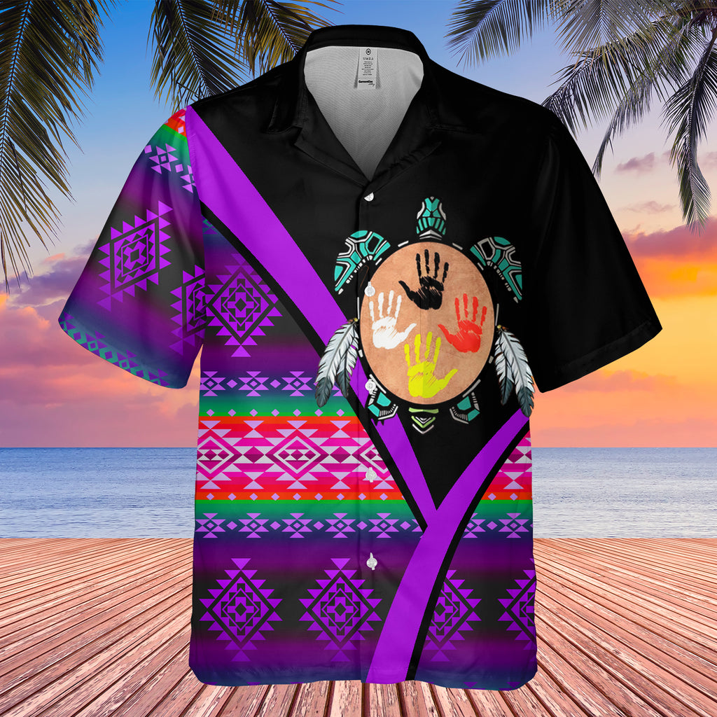 GB-HW0011555 Tribal Turtle Native American Hawaiian Shirt 3D