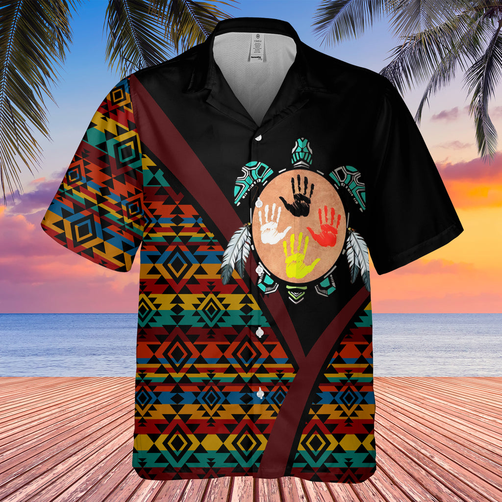 GB-HW0011556 Tribal Turtle Native American Hawaiian Shirt 3D