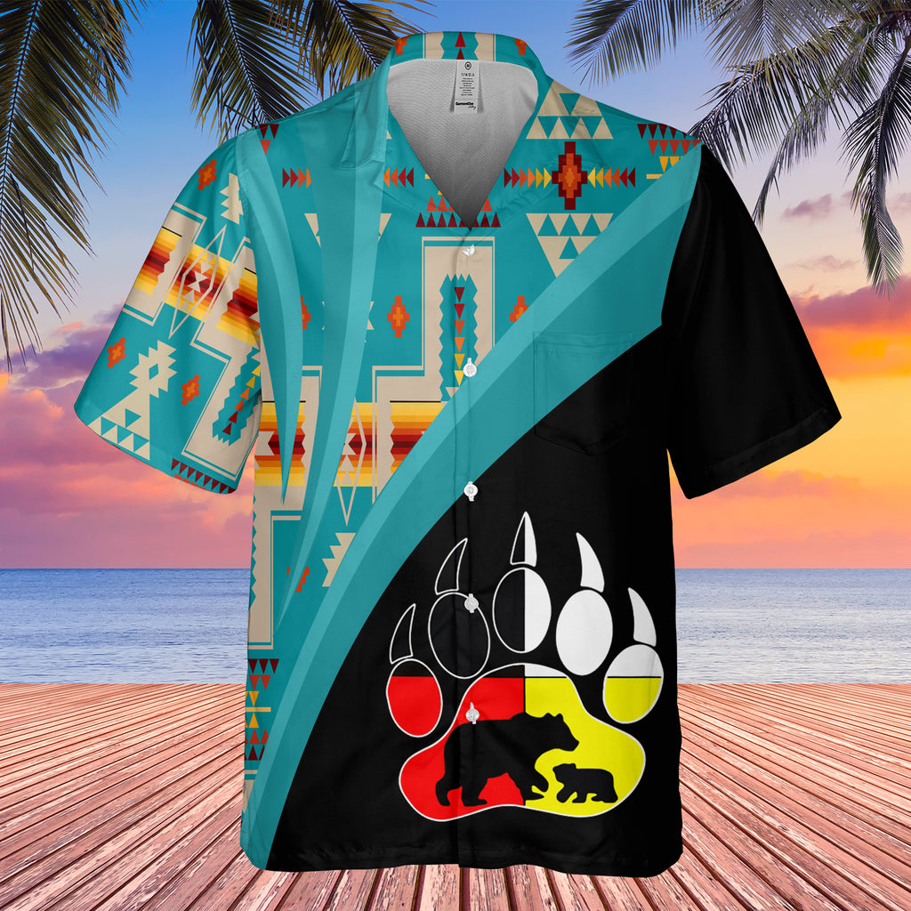 GB-HW0011557 Bear Native American Hawaiian Shirt 3D