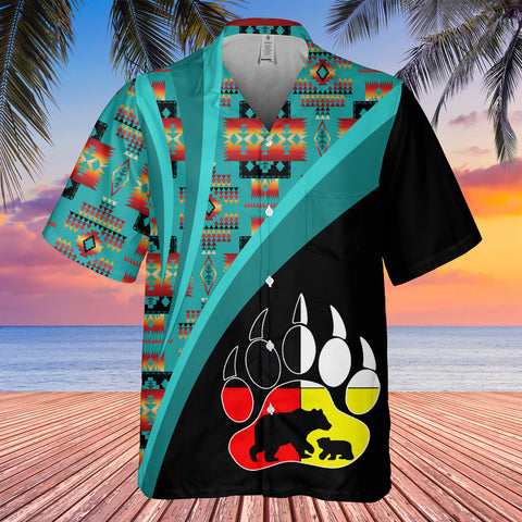 GB-HW0011558 Bear Native American Hawaiian Shirt 3D