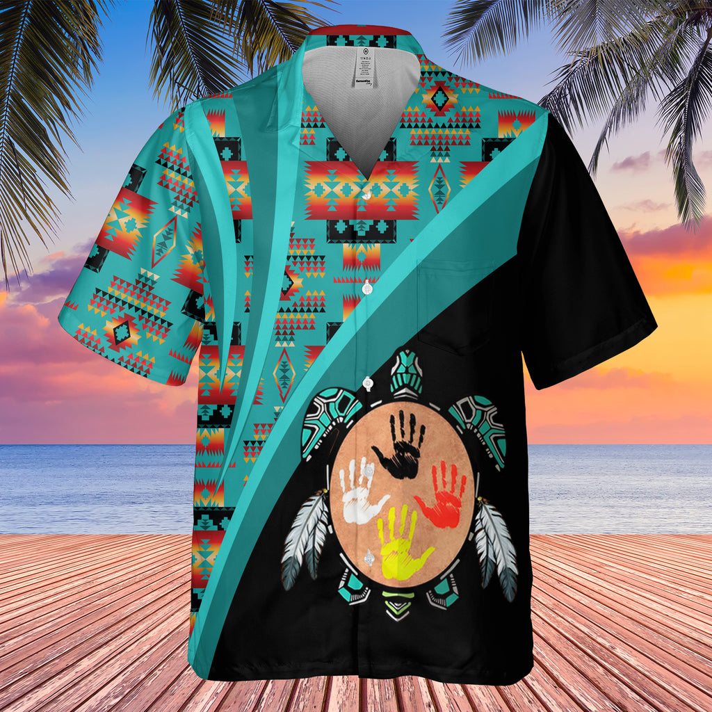 GB-HW0011561 Tribal Turtle  Native American Hawaiian Shirt 3D