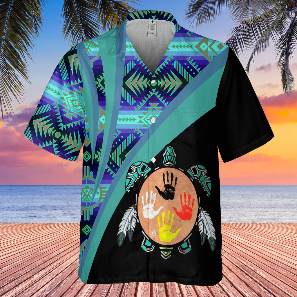 GB-HW0011562 Tribal Turtle  Native American Hawaiian Shirt 3D