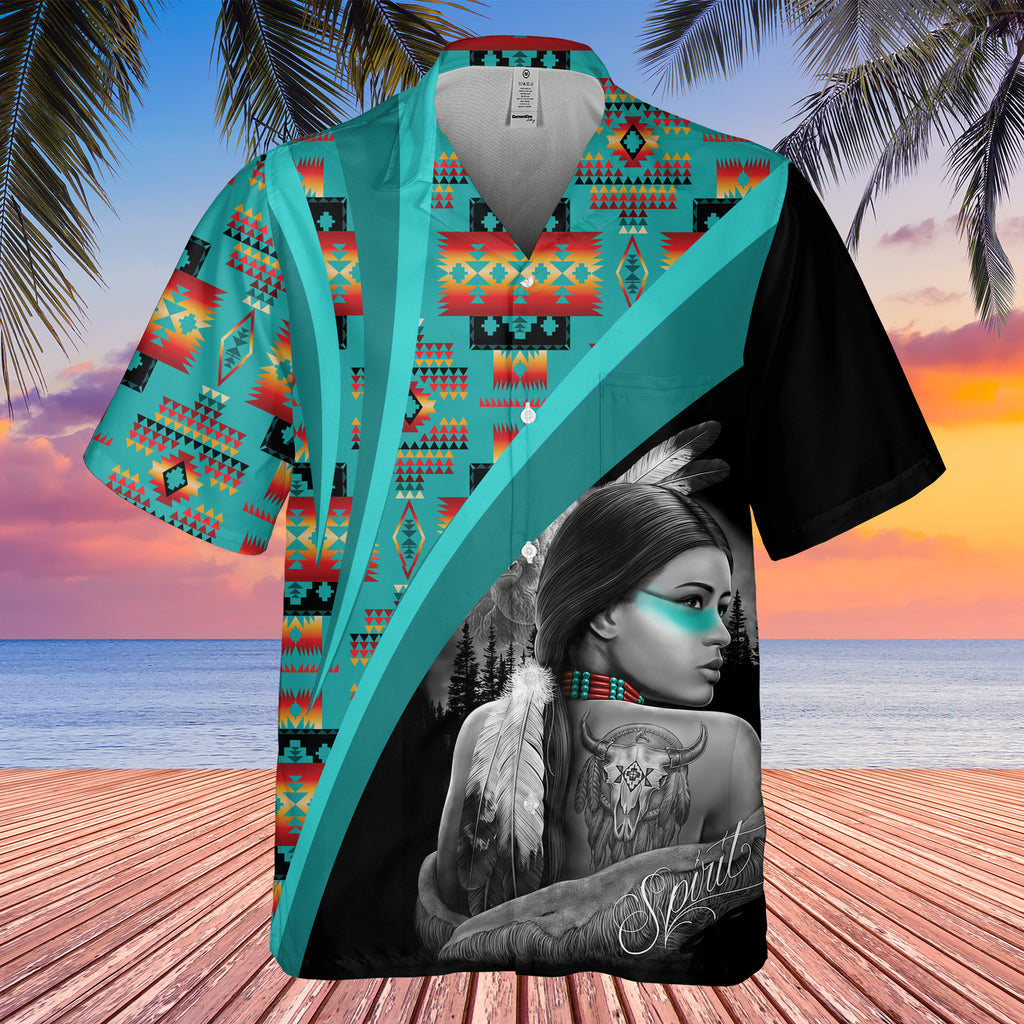 GB-HW0011569 Girl Native American Hawaiian Shirt 3D