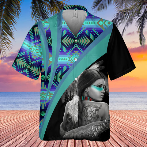 GB-HW0011571 Girl Native American Hawaiian Shirt 3D