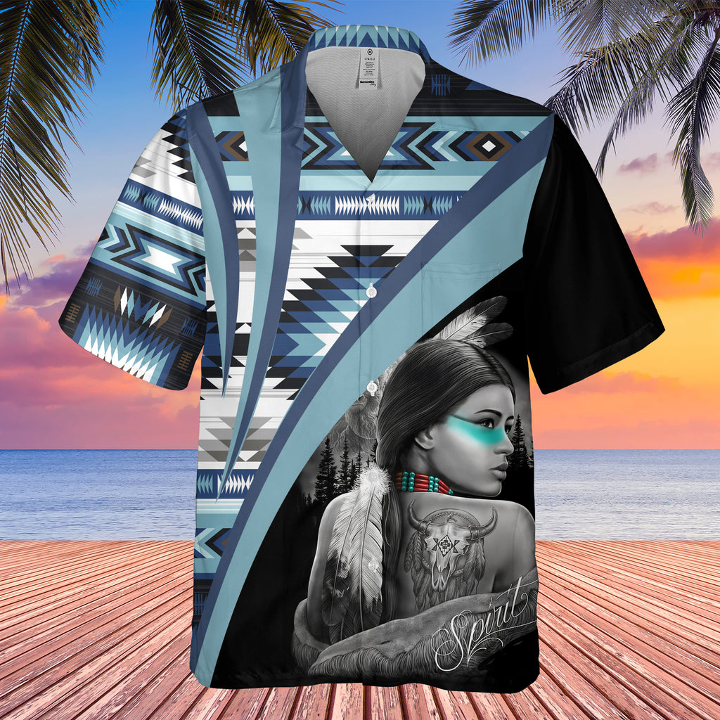 GB-HW0011572 Girl Native American Hawaiian Shirt 3D